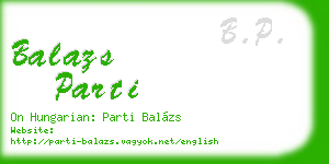 balazs parti business card